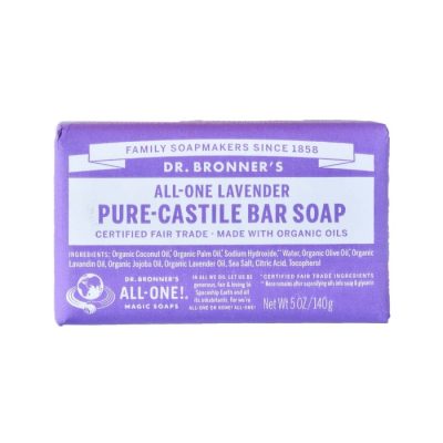 Dr. Bronners Lavender Pure Castile Bar Soap 140gr