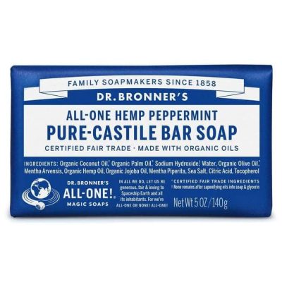 Dr. Bronners Peppermint Pure Castile Bar Soap 140gr